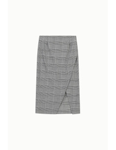 Jupe portefeuille midi à carreaux avec fente Dixie