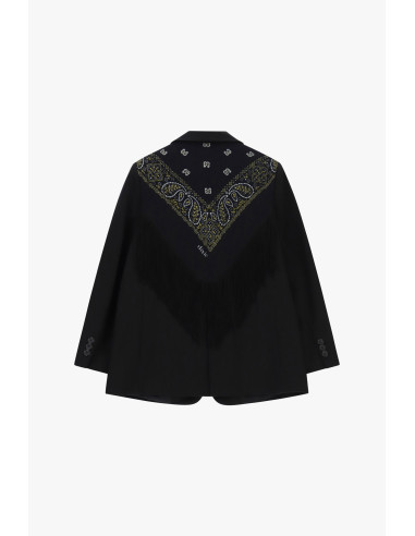 Blazer met retrobandana en decoratieve franjes Dixie