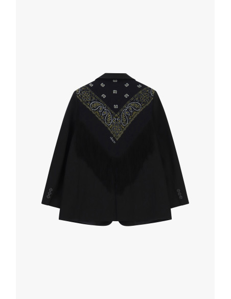 Blazer avec imprimé bandana rétro et franges décoratives Dixie