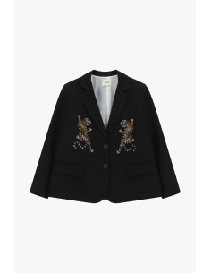 Blazer avec broderie tigre et poches à rabat Dixie
