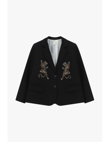 Blazer avec broderie tigre et poches à rabat Dixie