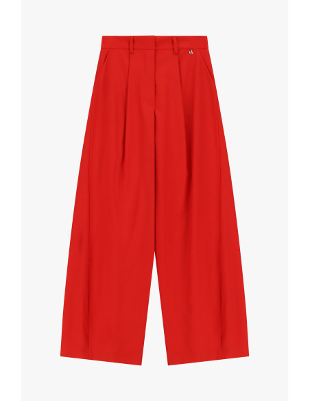 Wijde palazzobroek met normale taille en plooien Dixie