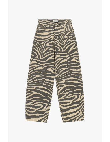 Pantalon palazzo fantaisie animalier taille haute Dixie