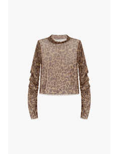 Pull à manches longues à motif animalier drapé Dixie