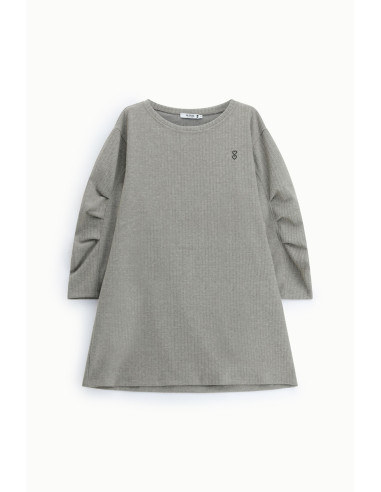 Korte jurk met lange mouwen en ronde hals Please