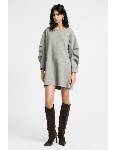 Robe courte à manches longues et col rond Please