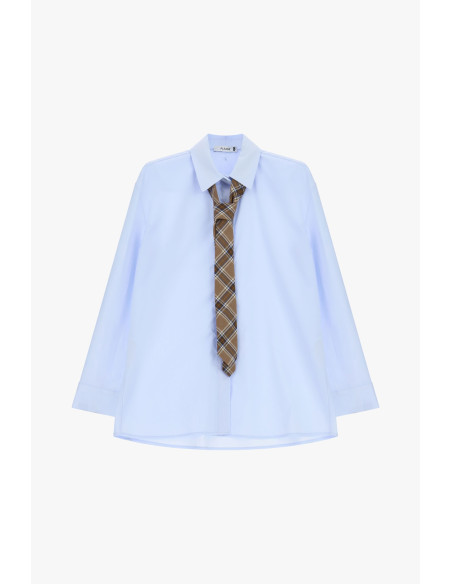 Klassieke blouse met ruitdas Please