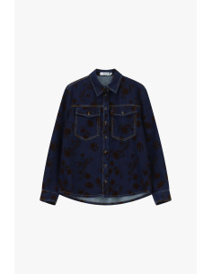 Chemisier en denim à motif floral avec poches Please 2