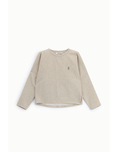 Sweat-shirt à col rond et manches longues Please