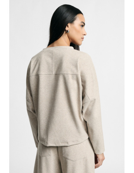 Sweat-shirt à col rond et manches longues Please