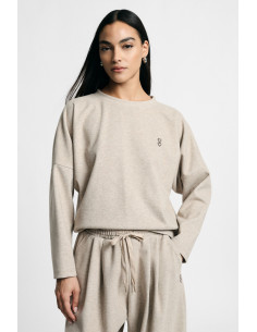 Sweat-shirt à col rond et manches longues Please