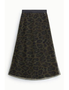 Lange rok met dierenprint en elastische taille Please 2