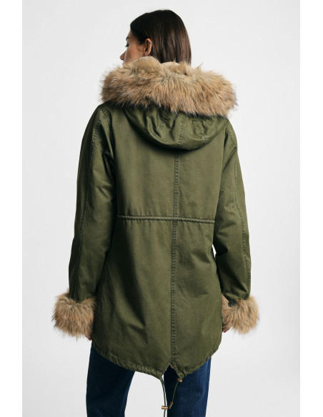Parka met capuchon en afwerkingen van imitatiebont Please