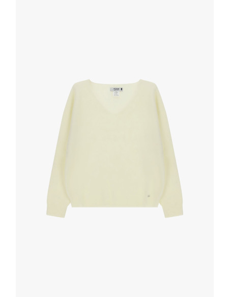 Pull à col en V à coupe régulière Please