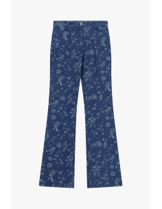 Flared jeans met all-over bloemenprint Please 2