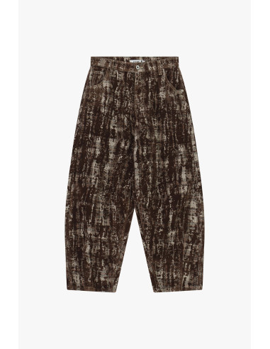 Pantalon large imprimé taille haute avec poches Please