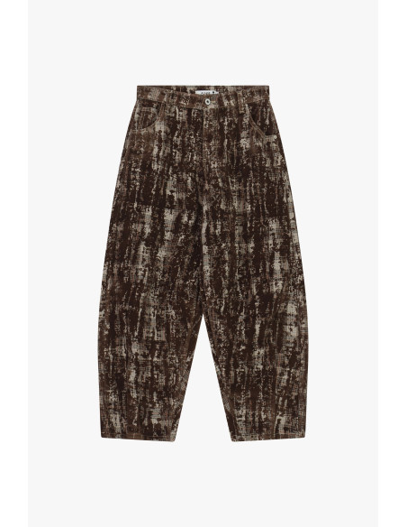 Pantalon large imprimé taille haute avec poches Please