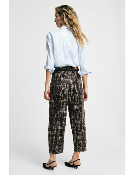 Pantalon large imprimé taille haute avec poches Please
