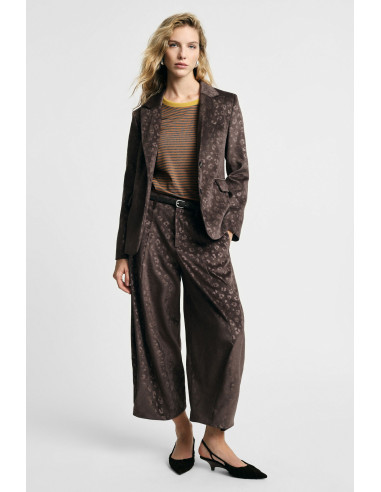 Pantalon palazzo jacquard taille haute Please