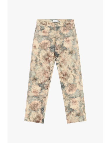 Pantalon chino coupe ajustée à imprimé floral, taille mi-haute Please