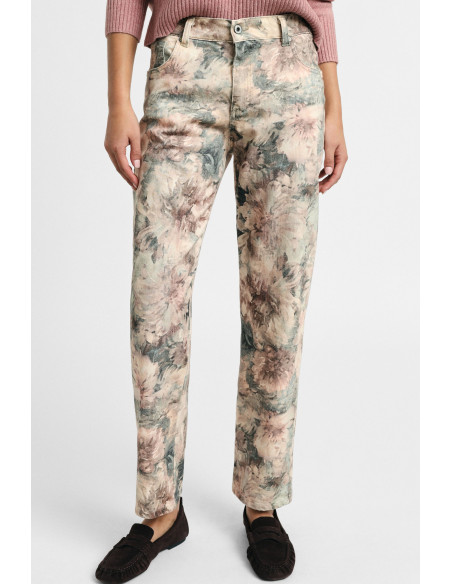 Chino broek met bloemenprint en normale taille Please