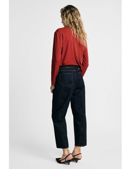 Jean coupe balloon à imprimé tacheté, taille haute Please