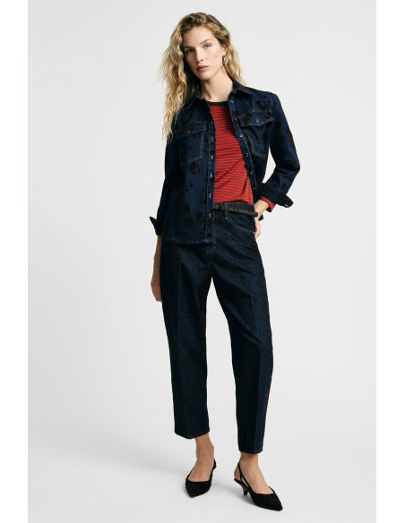 Jean coupe balloon à imprimé tacheté, taille haute Please