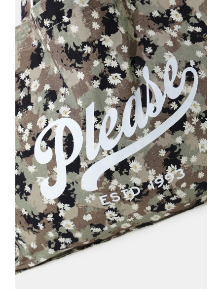 Sac cabas à motif camouflage avec imprimé floral Please