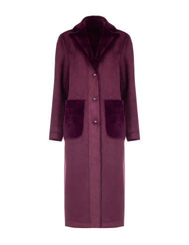 Manteau long réversible en similimouton avec maxi-poches Rinascimento