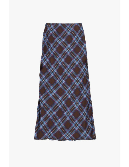 Jupe longue portefeuille à motif écossais Dixie