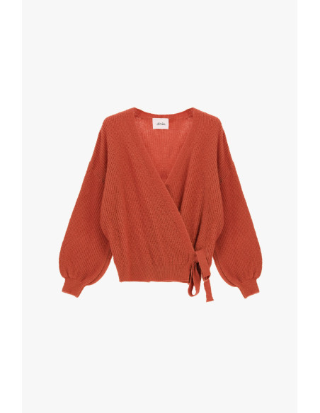 Cardigan croisé à manches amples avec nœud Dixie