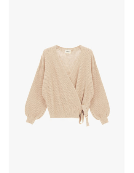 Cardigan croisé à manches amples avec nœud Dixie