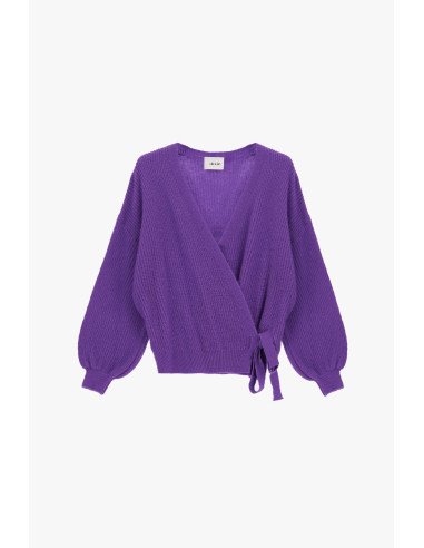 Cardigan croisé à manches amples avec nœud Dixie