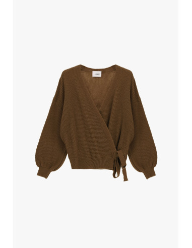 Cardigan croisé à manches amples avec nœud Dixie