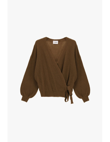Cardigan croisé à manches amples avec nœud Dixie