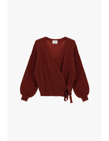 Cardigan croisé à manches amples avec nœud Dixie