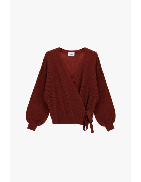 Cardigan croisé à manches amples avec nœud Dixie