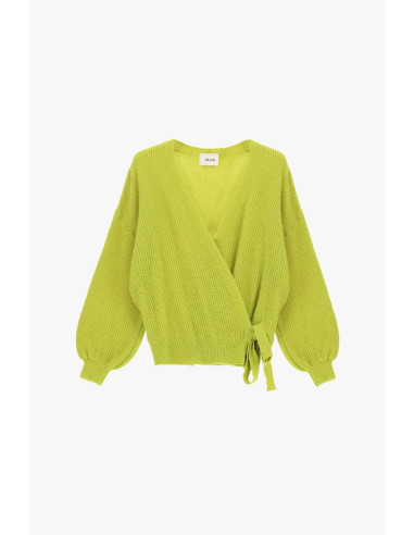 Cardigan croisé à manches amples avec nœud Dixie