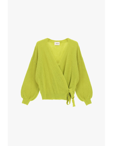Cardigan croisé à manches amples avec nœud Dixie