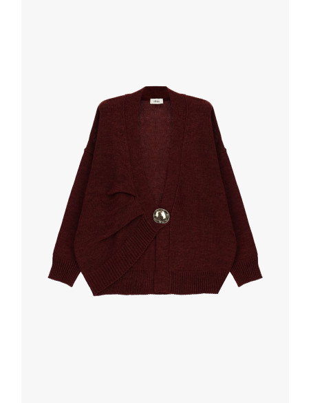 Cardigan Dixie avec maxi-bouton et épaules tombantes