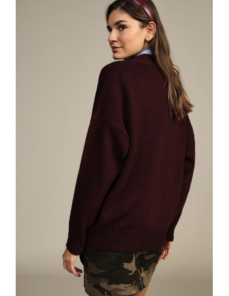 Cardigan Dixie avec maxi-bouton et épaules tombantes