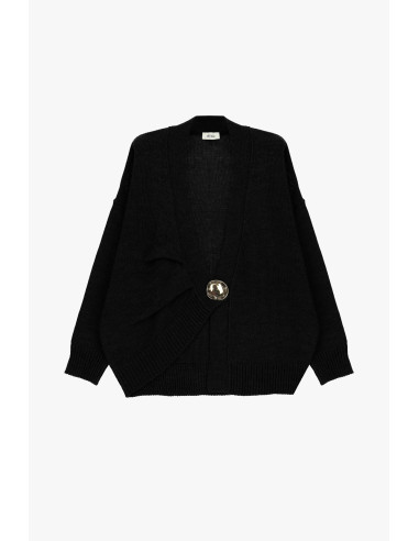 Cardigan Dixie avec maxi-bouton et épaules tombantes