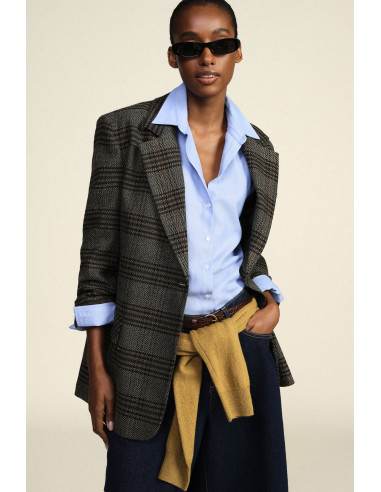 Blazer à carreaux avec franges décoratives Dixie