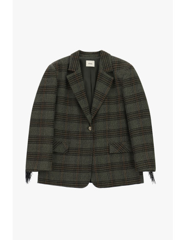 Blazer à carreaux avec franges décoratives Dixie