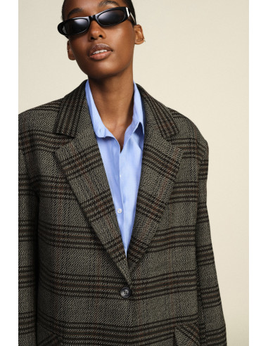 Blazer à carreaux avec franges décoratives Dixie