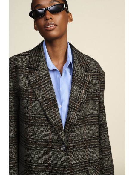 Blazer à carreaux avec franges décoratives Dixie