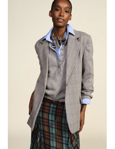 Geruite blazer met decoratieve franjes op de achterkant Dixie