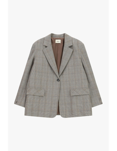 Blazer à carreaux avec franges décoratives au dos Dixie