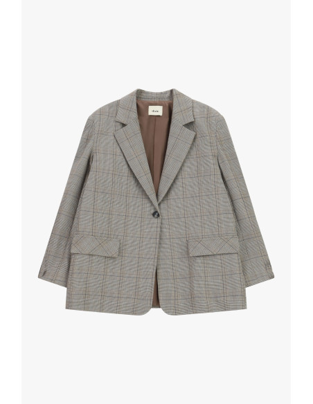 Blazer à carreaux avec franges décoratives au dos Dixie