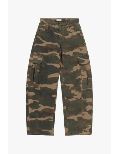 Pantalon palazzo à motif camouflage avec grandes poches latérales Dixie